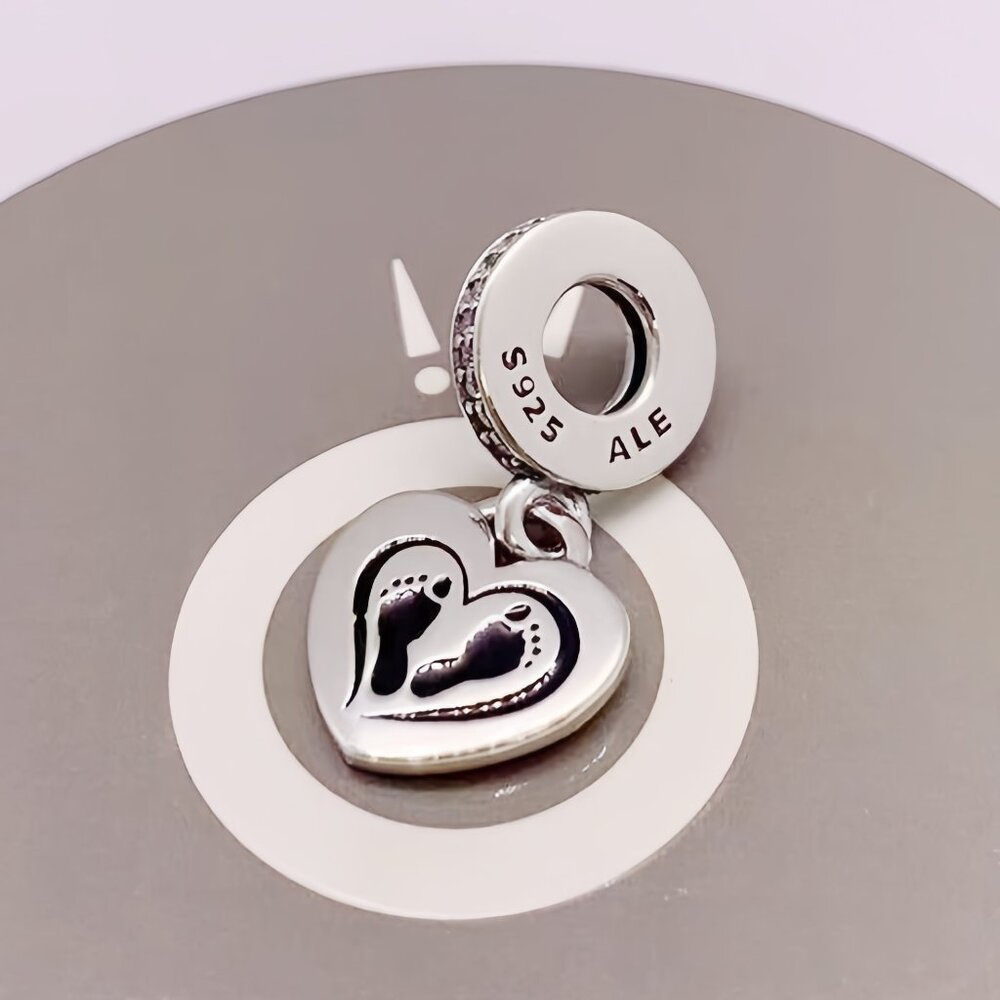 Pandora Footprint Dangle Charm S925 Sterling Silver